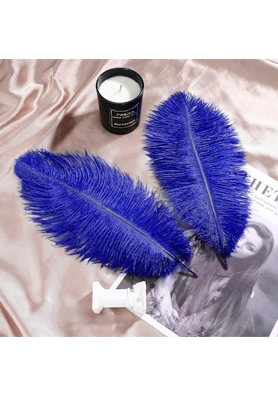 Kuzey Oyuncak 3 Adet Büyük Boy 35 Cm Lacivert Deve Kuşu Tüyü Navy Blue Ostrıch Feather Dekor Lacivert Kuş Tüyü 5+