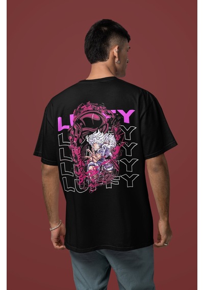 Sevbano Tasarım Monkey D. Luffy Sırt Baskılı Unisex Oversize One Piece Ti Siyah Sevbano Tasarım Monkey D. Luffy Sırt Baskılı Unisex Oversize One Piece Ti Siyah