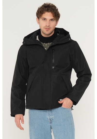Jack & Jones Suya Dayanıklı Kapüşonlu Mont 12238882 Black Siyah