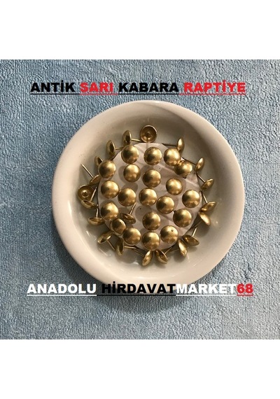 Kabara Raptiye Koltuk Çivisi Antik Sarı Düz Çapı 11 MM 50Adet