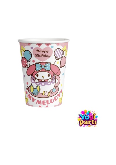 My Melody 8 Kişilik Tabak Bardak Ekonomik Doğum Günü Parti Malzeme Seti Renkli Tüm Yaşlar