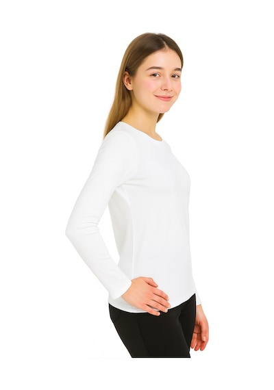 Par Lingerie Uzun Kol Bisiklet Yaka Body Beyaz
