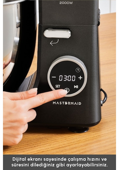 Karaca Mastermaid Chef Ultra D2000 W Dijital Ekranlı Hamur Yoğurma Makinesi Karaca Mastermaid Chef Ultra D2000 W Dijital Ekranlı Hamur Yoğurma Makinesi