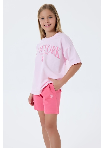 U.S. Polo Assn. Kız Çocuk Pembe Şort Takım Us2510-c-v1 Pembe