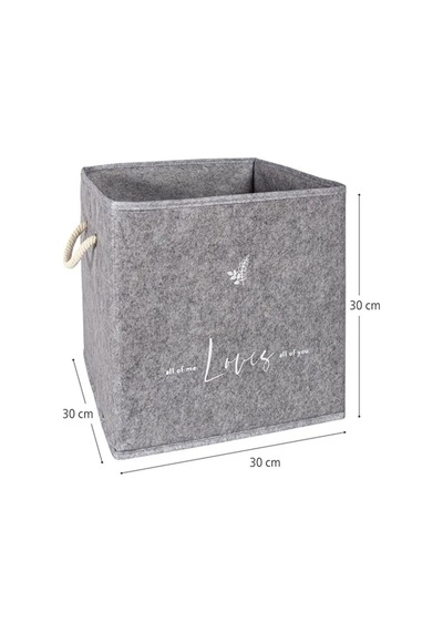Keçe Raf Düzenleyici Organizer-oyuncak Sepeti-çok Amaçlı Kutu 30x30x30 Cm Gri-beyaz