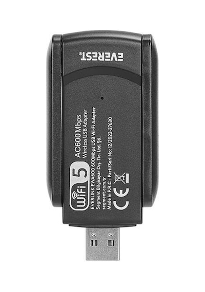 Everest Everlınk Ewa600 600mbps 2.4ghz/5ghz Wıfı-5 Ac600 Rtl8811 2 2dbi Antenli Usb Kablosuz Adaptör