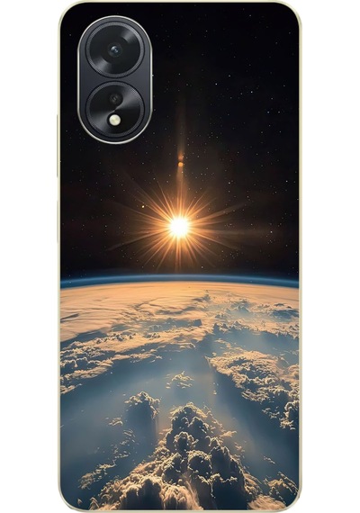 Oppo A38 Uyumlu Uzay Günbatımı Baskılı Silikon Kılıf Renkli