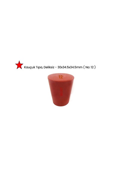 Kauçuk Tıpa, Deliksiz - 30x34.5x34.5mm No: 12