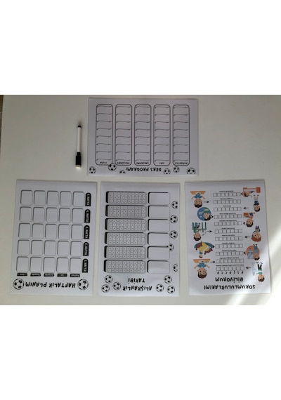 Çocuklar İçin Planlayıcı Set-siyah Beyaz Alışkanlık Ve Sorumluluk