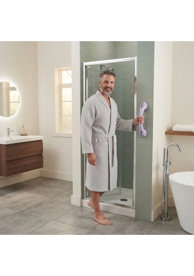 Ergonomik Vantuzlu Banyo Tutacağı - Kayma Önleyici Güvenlik 30 Cm Diğer