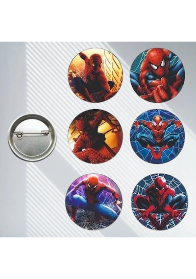 Lisanslı Yaka Çanta Rozeti Spiderman-örümcek Adam 6lı Paket Pinyata İçi Küçük Hediyelikler Diğer
