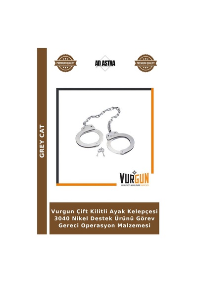 Vurgun Çift Kilitli Ayak Kelepçesi 3040 Nikel Destek Ürünü Görev Gereci Operasyon Malzemesi