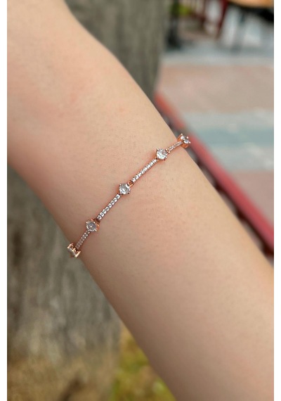 Gümüş Taşlı Pan Rose Bileklik İs12e661 Diğer