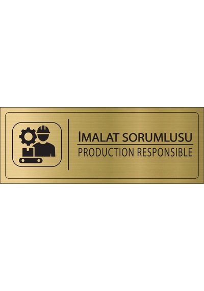 Mayeka İmalat Sorumlusu İsimlik Altın Metal Kapı İsimliği Levhası Yönlendirme Tabelası