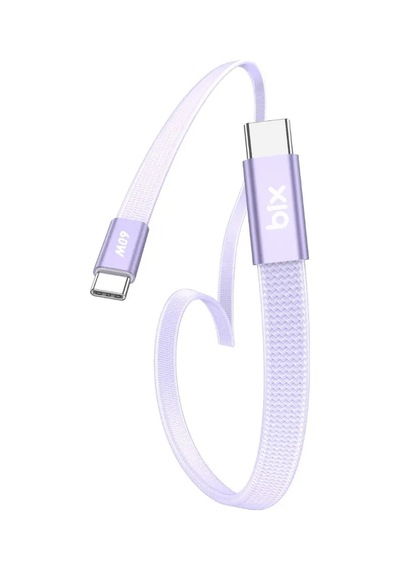 Bix Tsc2cc Type-c To Type-c 3a 60w 480mbps Örgülü Ve Şeffaf Silikonlu Hızlı Şarj Ve Data Kablosu 1 Metre Mor 37174034