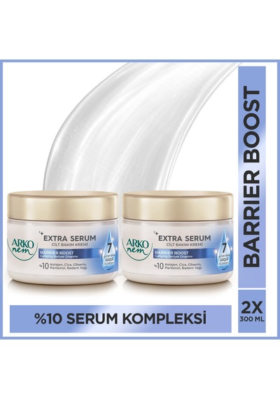 Arko Nem Extra Serum Barrier Boost Gelişmiş Cilt Bariyer Onarımı & Derin Nemlendirici Krem 2x300 Ml