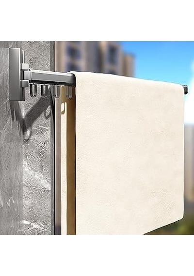 Balkon Çamaşır Kurutmalığı Alüminyum Kare Sabit Yüksek Kalite Dayanıklı Çamaşırlık 5m Kaplamalı Ip Dahil Çok Renkli