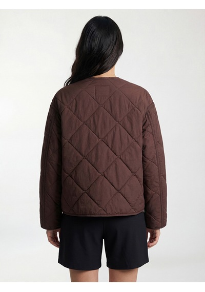 Lcw Vision Bordo Baklava Desenli Oversize Kadın Şişme Mont