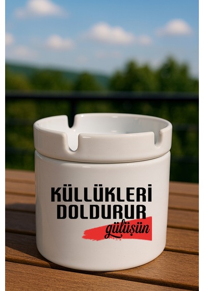 Porselen Baskılı Küllük - Gülüşün
