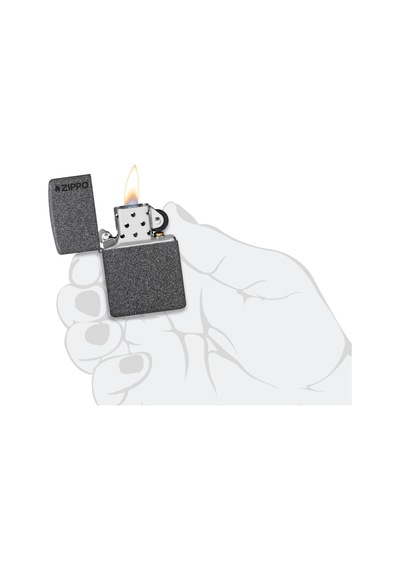 Zippo Iron Stone Black Logo Dizayn Çakmak