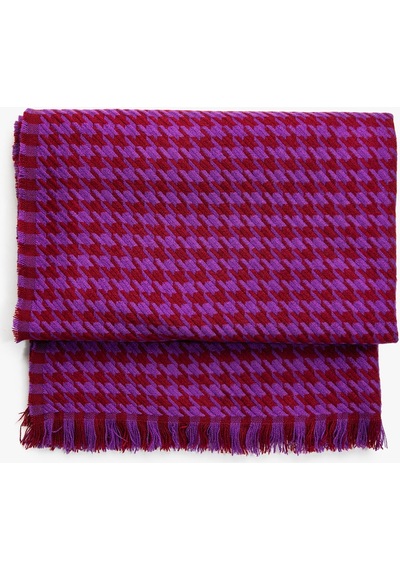 Koton Kazayağı Desenli Atkı Püsküllü Bordo 4wak50227aa 4WAK50227AA464 Bordo