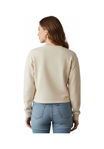 Lumberjack Aber Yog Kadın Bej Bisiklet Yaka Sweatshirt Bej