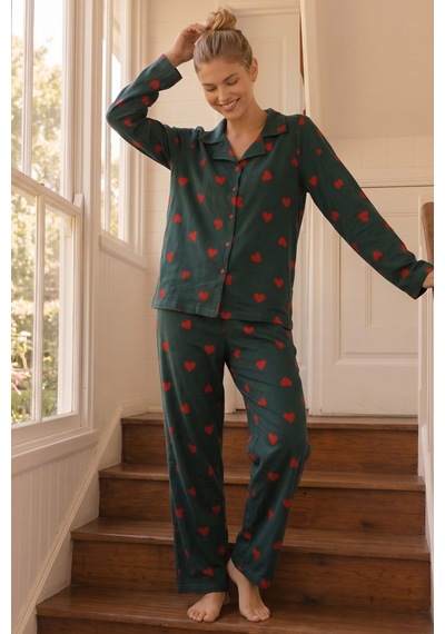 Siyah İnci Desenli Termal Kumaşlı Ultra Soft Yumuşak Düğmeli Örme Pijama Takımı 26226105 Yeşil Siyah İnci Desenli Termal Kumaşlı Ultra Soft Yumuşak Düğmeli Örme Pijama Takımı 26226105 Yeşil