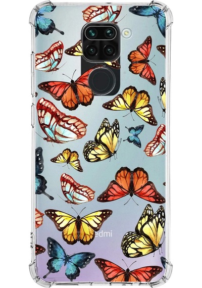 Prinrify Xiaomi Redmi Note 9 Uyumlu Water Color 2 Baskılı Şeffaf Köşe Korumalı Antişok Kılıf