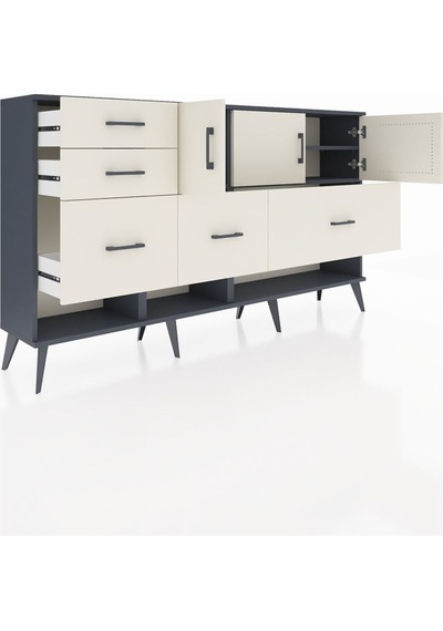 Arges Konsol 3 Raflı 5 Çekmeceli 3 Kapaklı 176x30x99 Antrasit-aytaşı Aytası - Antrasıt Arges Konsol 3 Raflı 5 Çekmeceli 3 Kapaklı 176x30x99 Antrasit-aytaşı Aytası - Antrasıt