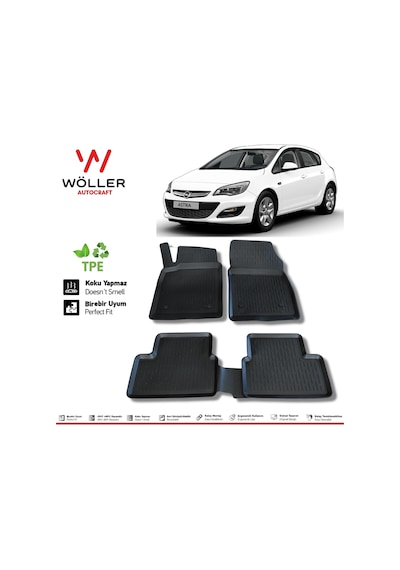 Opel Astra J Hb Paspas 2010 2015 Arası 3D Havuzlu Wöller Paspas