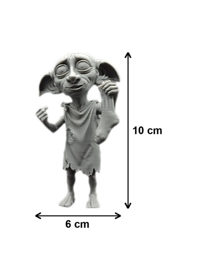 Ev Cini Figürü Biblo, Çorap Tutan Uşak Karakteri 6x10 Cm Gri
