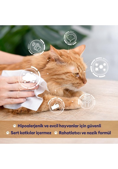 Köpekler Ve Kediler İçin Evcil Hayvan Mendilleri, Nazik Bakım Ve Temizlik Mendilleri, Patiler, Tüyler Ve Yüz İçin