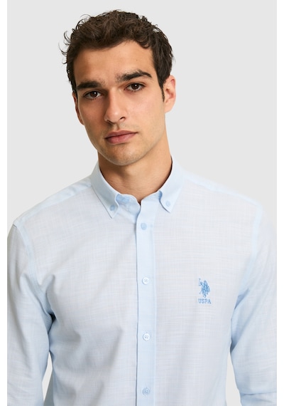 U.s. Polo Assn. Erkek Açık Mavi Gömlek Desenli 50324718-vr003 Acık Mavı