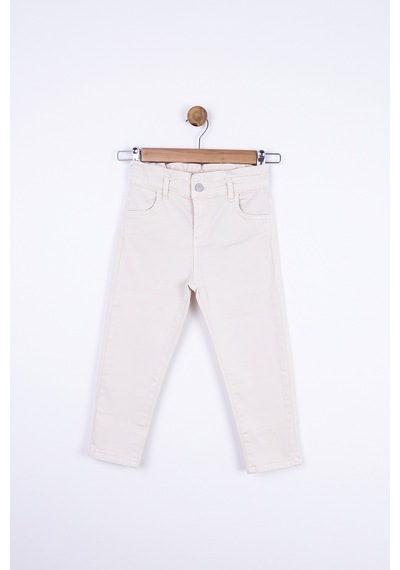 XO Kids Kız Beli Büzgülü Pantolon 4-8 Yaş 54713 Kpnt09079 Krem 001