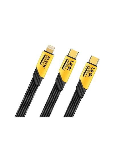 Linktech K475 Mecha Style 2'in 1 Type-C Lightning 65 W Şarj Kablosu