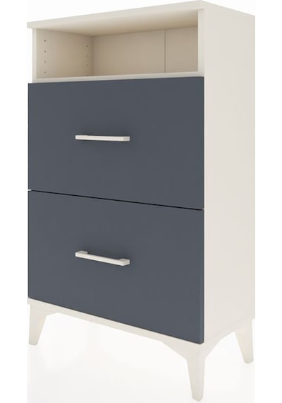 Arges Komodin Tek Raflı 2 Çekmeceli 60x30x96 Aytaşı-antrasit Aytaşı