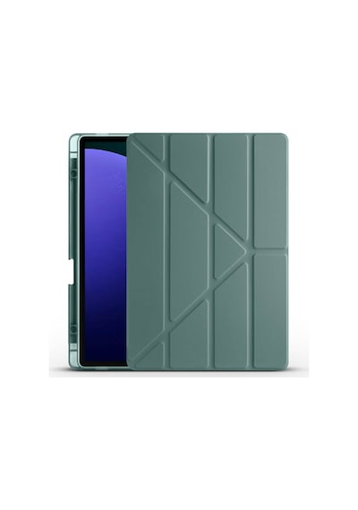 Samsung Galaxy Uyumlu Tab S9 Fe Plus Kılıf Tri Folding Kalem Bölmeli Standlı Kılıf