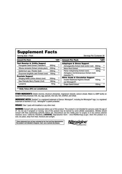 Animal Tnt+ Men's Performance Boost 30 Pill Packs Usa Versiyon