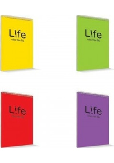 Bloknot Spiralli Life Plastik Kapak 100 Yp A5 Kareli