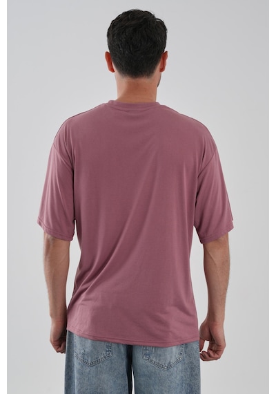 Alexander Gardi Yumuşak Dokulu Bisiklet Yaka Oversize T-shirt Gülkurusu