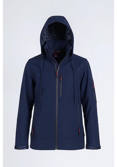Vatan Tekstil Erkek Slim Fit Softshell Kapüşonlu Erkek Mont Su İtici Rüzgar Geçirmez Lacivert
