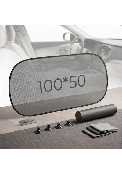 Araba Arka Cam Perdesi Güneş Önleyici Araç İçi Güneşliği 50x100 Cm Vantuzlu