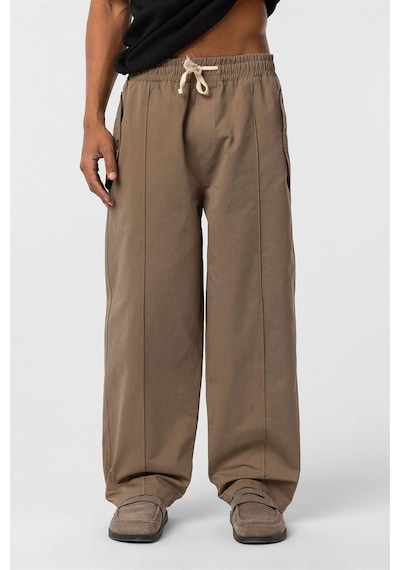 Vamos Bağcıklı Baggy Gabardin Pantolon Vizon
