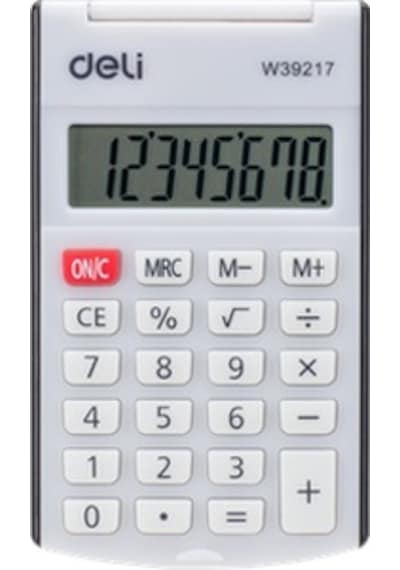 Deli 39217 Mini Hesap Makinası Kapaklı Siyah
