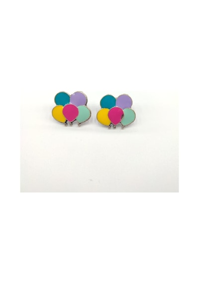 Tedz Collection Gökkuşağı Balon Pin Küpe Çok Renkli