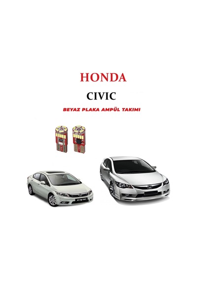 Honda Cıvıc Plaka Ampül Set Beyaz Arıza Işığı Yakmaz Canbus