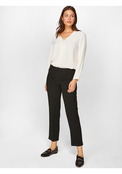 Faik Sönmez Slim Fit Krep Pantolon Siyah