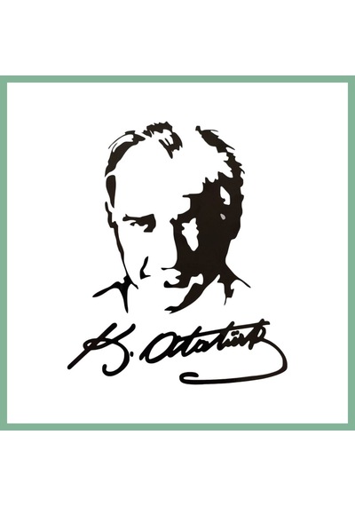 Bşkvirgo K.atatürk Silüetli İmzalı Oto Sticker Siyah 19x15cm Bsk2026 Standart