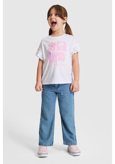 U.S. Polo Assn. Kız Çocuk Beyaz Tişört 50325654-vr013