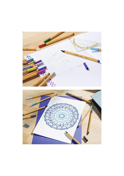 8 Renk Fineliner Kalem 1 Paket Stabilo Point 88 8 Li Pastel Renkler İnce Keçe Uçlu Kalem 0.4mm Su Bazlı Mürekkep